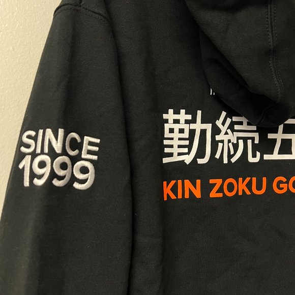 Roland White Logo ( Kin Zoku Go Nen /Since 1999 ) Pullover Hoodie Black  NWT - Picture 5 of 7